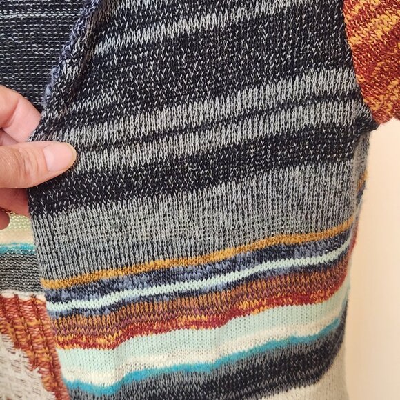 Mudd Southwestern Vibes Hooded Knit Cardigan Open Front Boho Cozy Fall Layers - Picture 11 of 14
